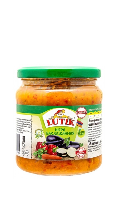 Икра баклажанная “Lutik” 460 г стекл.банка
