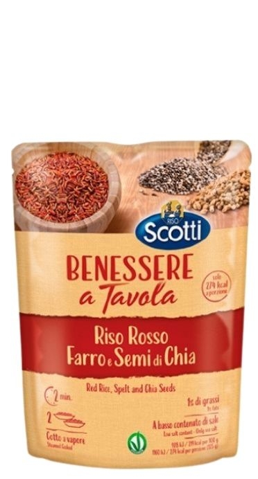 Riso Scotti Riso Rosso Farro e Semi di Chia “Рис красный с чиа” 250 г