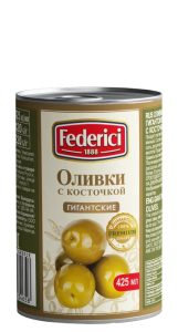 Оливки Federici гигантские с косточкой 420 г