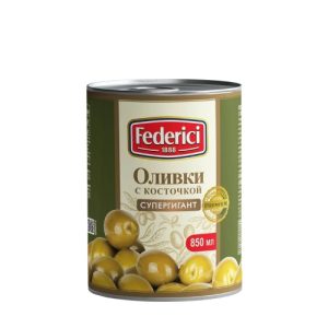 Оливки Federici (Федеричи) Супергигант с косточкой 850г
