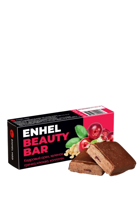 Батончик Enhel beauty bar с клюквой, кедром и зел.гречкой 35г