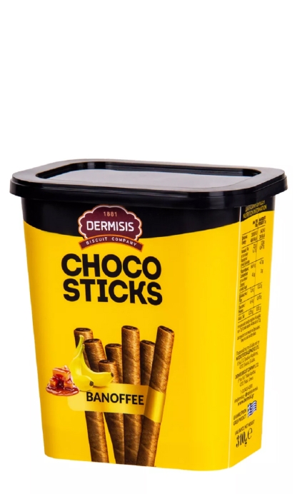 Вафельные трубочки Банан/Шоколад Dermisis 310г