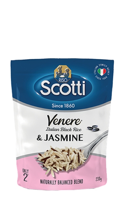 Riso Scotti Рис пропаренный Jasmin черный Venere 230г